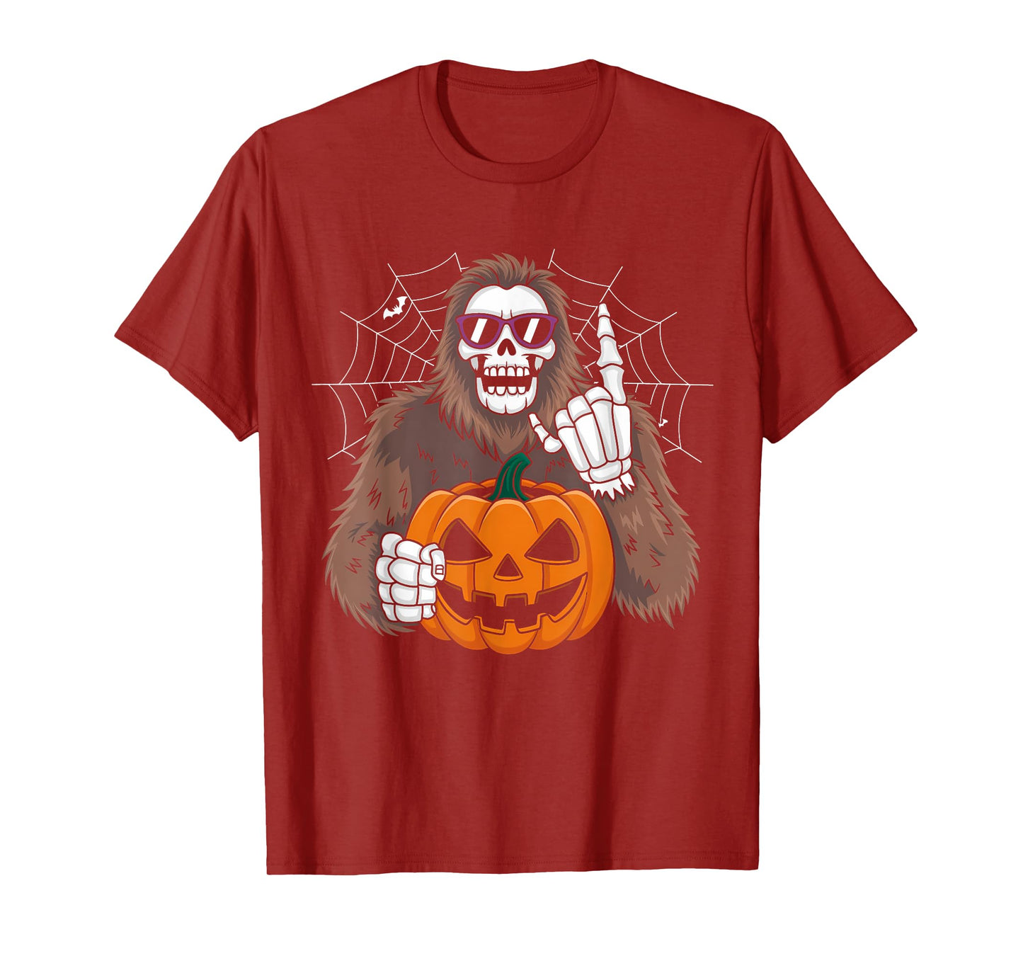 Spooky Bigfoot Jack O Lantern Skeleton Halloween Men T-Shirt