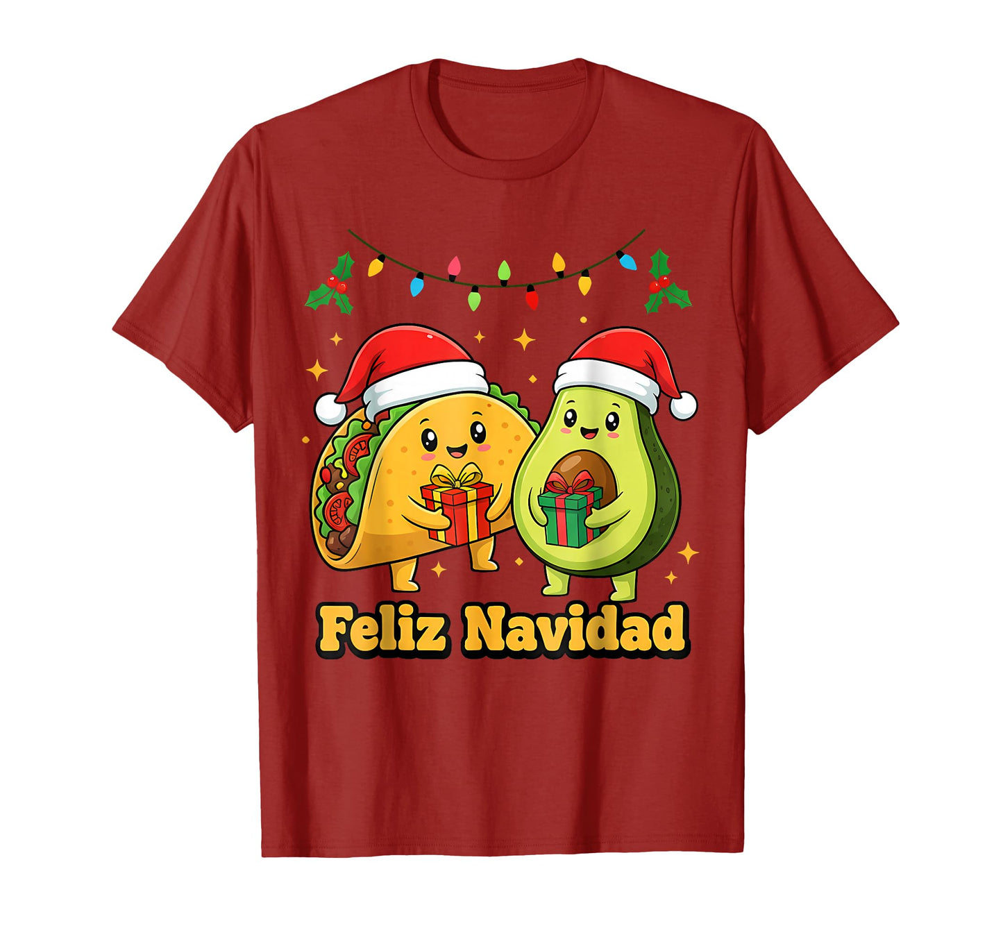 Feliz Navidad Avocado Tacos Mexican Xmas Family Matching T-Shirt