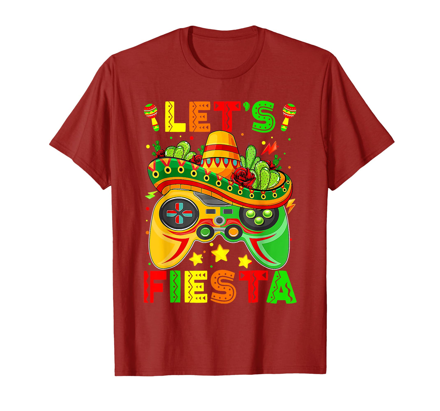 Let's Fiesta Cinco De Mayo Shirt Kids Gamer Boy Video Games T-Shirt