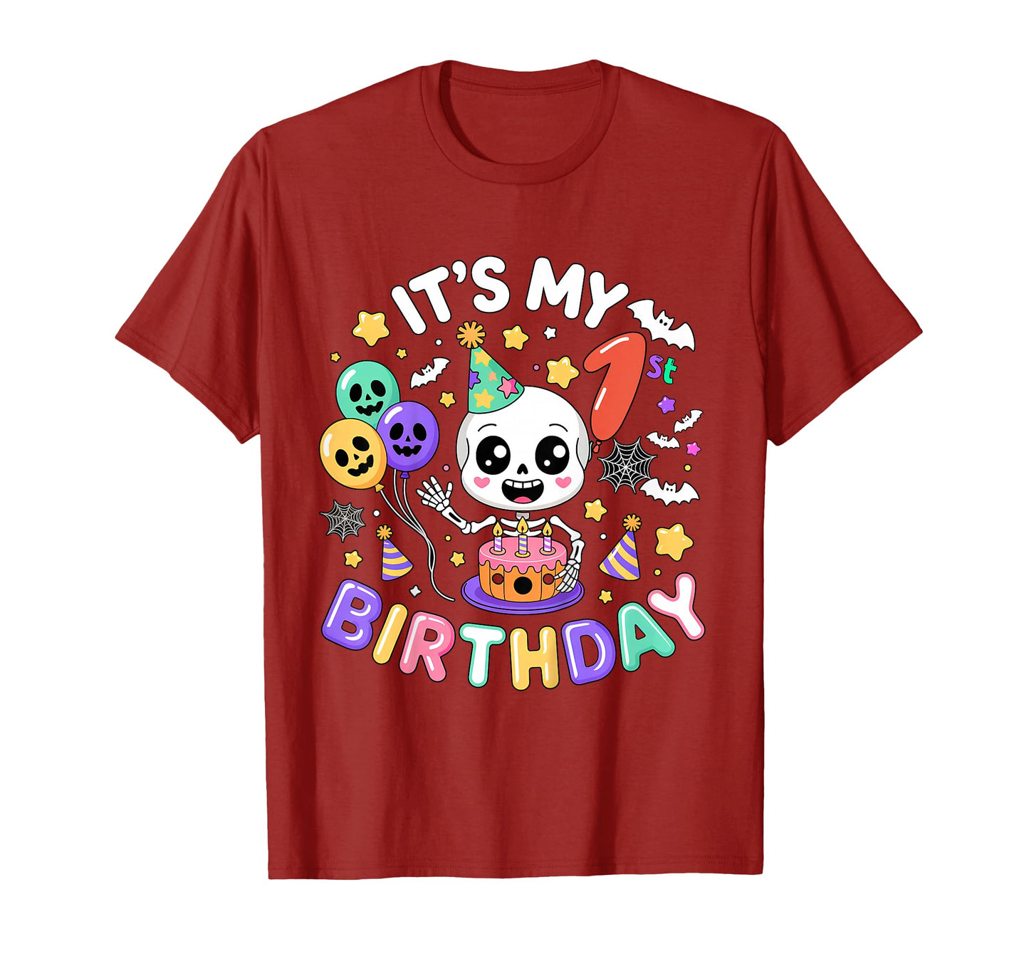 Its My 1st Birthday Skeleton Halloween Toddler Boy Girl T-Shirt