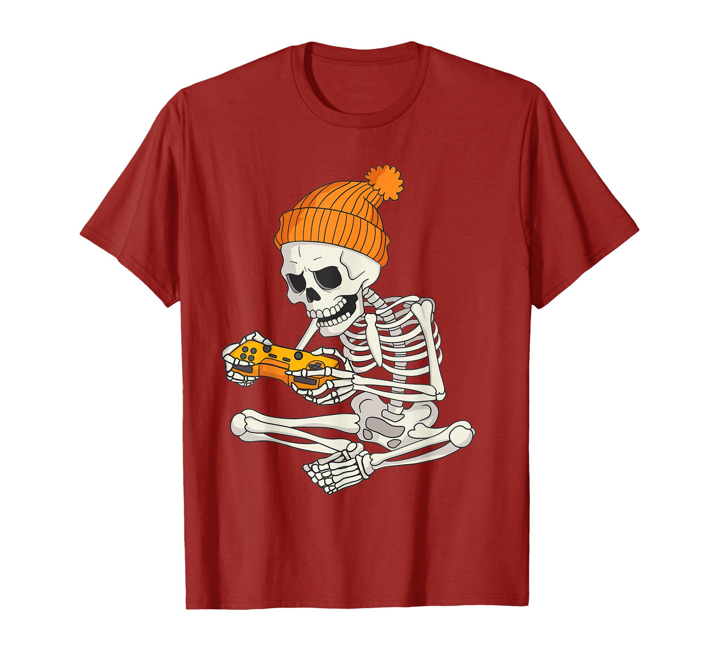 Funny Halloween Skeleton Gamer Video Games Boys Mens Gaming T-Shirt