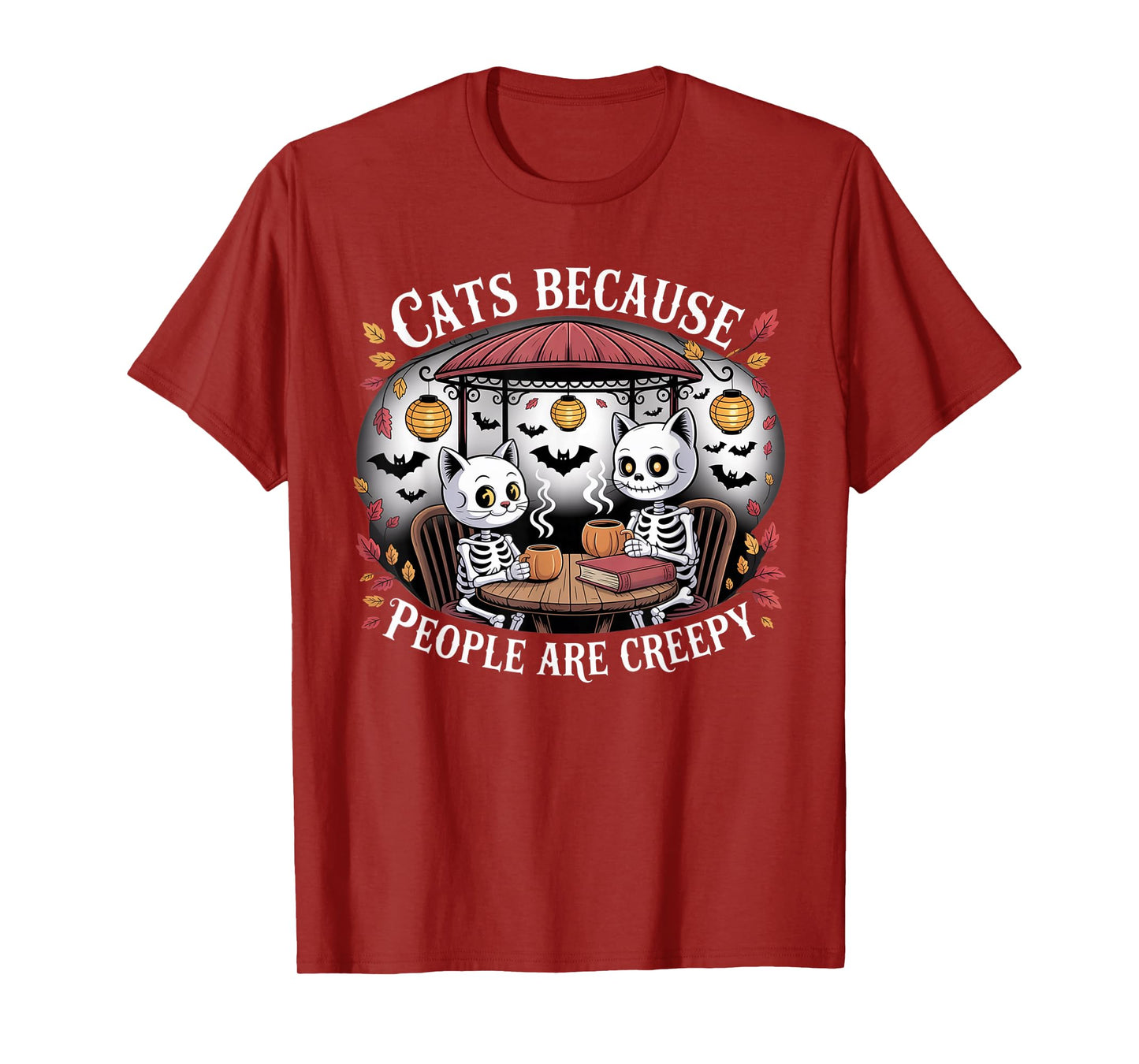 Cats Because People are Creepy Ghost Halloween Cat Mom Kids T-Shirt