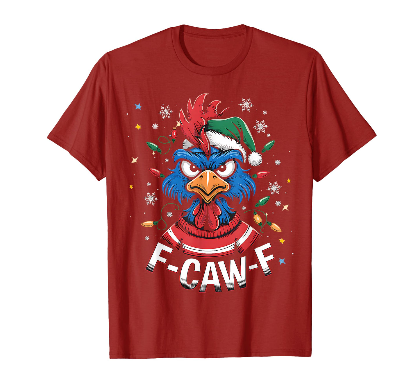 Funny Chicken Christmas Rooster Santa Hat Holiday Humor Xmas T-Shirt