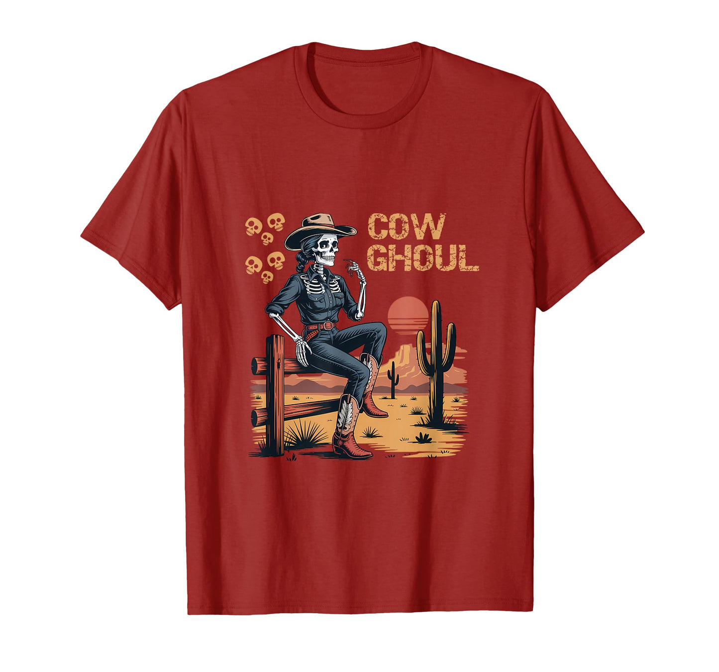 Cowgirl Skeleton Shirt for Halloween Funny Cow Ghoul T-Shirt