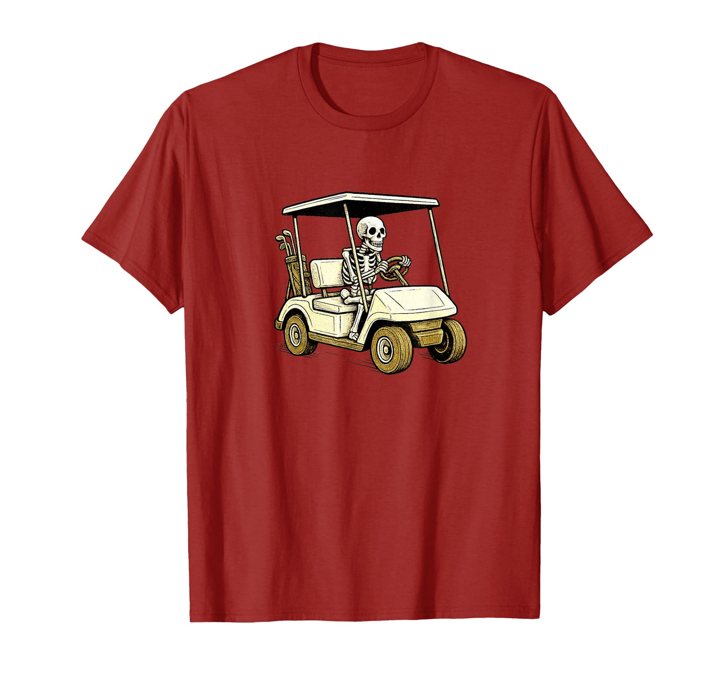 Skeleton Driving Golfcart - Golf Golfer Golfing Course T-Shirt