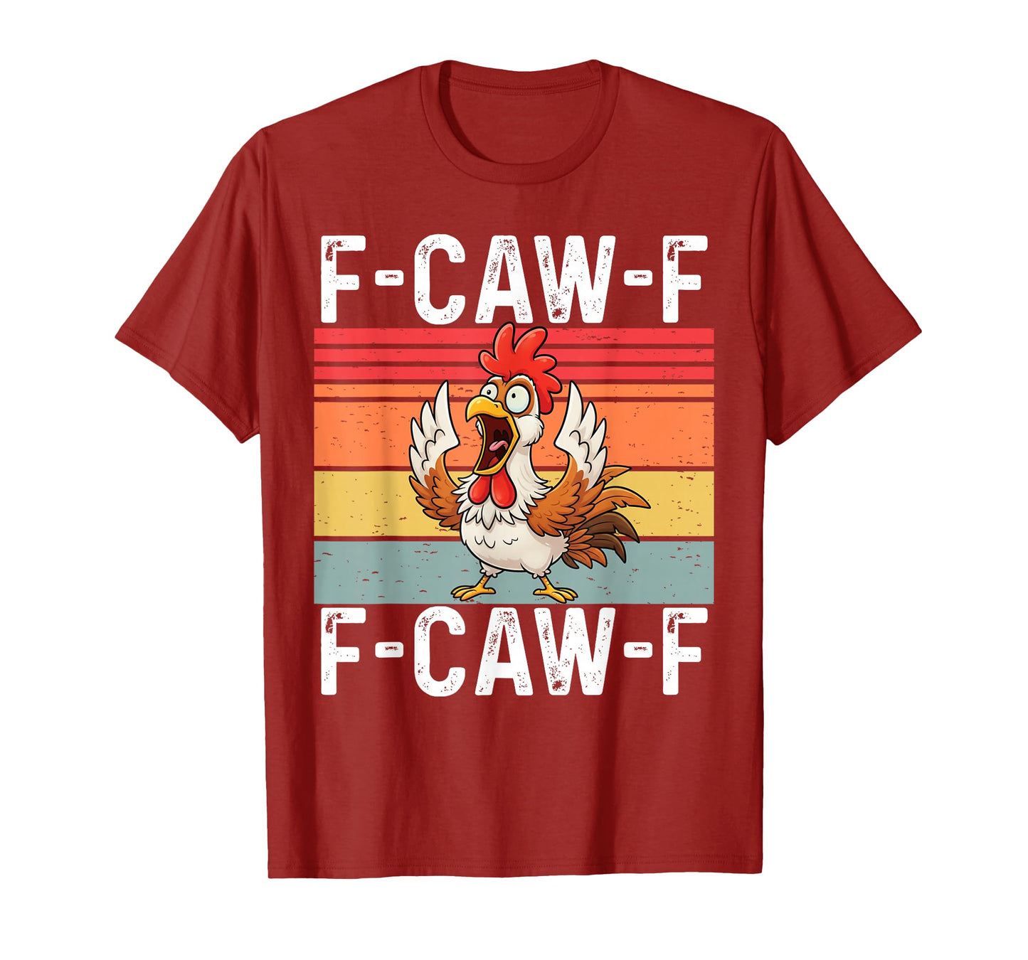 Vintage F-Caw-F Chicken FCAWF Funny Rooster Graphic T-Shirt