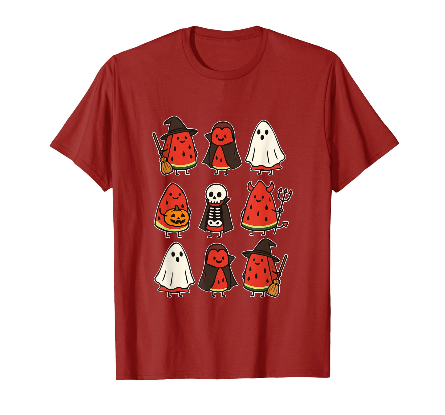 Group Watermelons Cosplay Witch Boo Ghosts Halloween Vegan T-Shirt