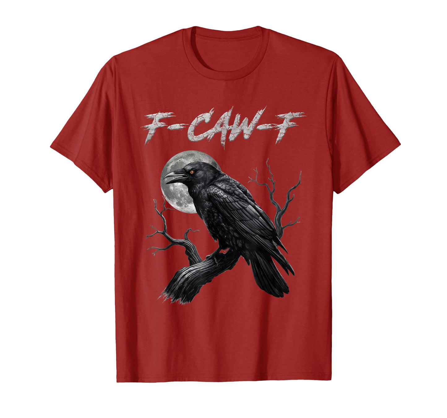 Black Crow, F-Caw-F Funny Black Bird Moon Gothic Adult Humor T-Shirt