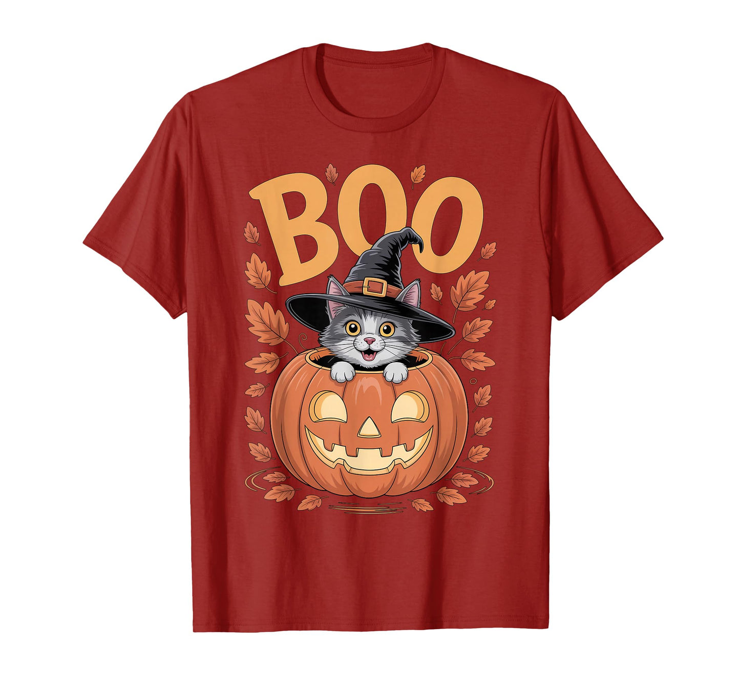 Cat Costume on Pumpkin Halloween Cat T-Shirt