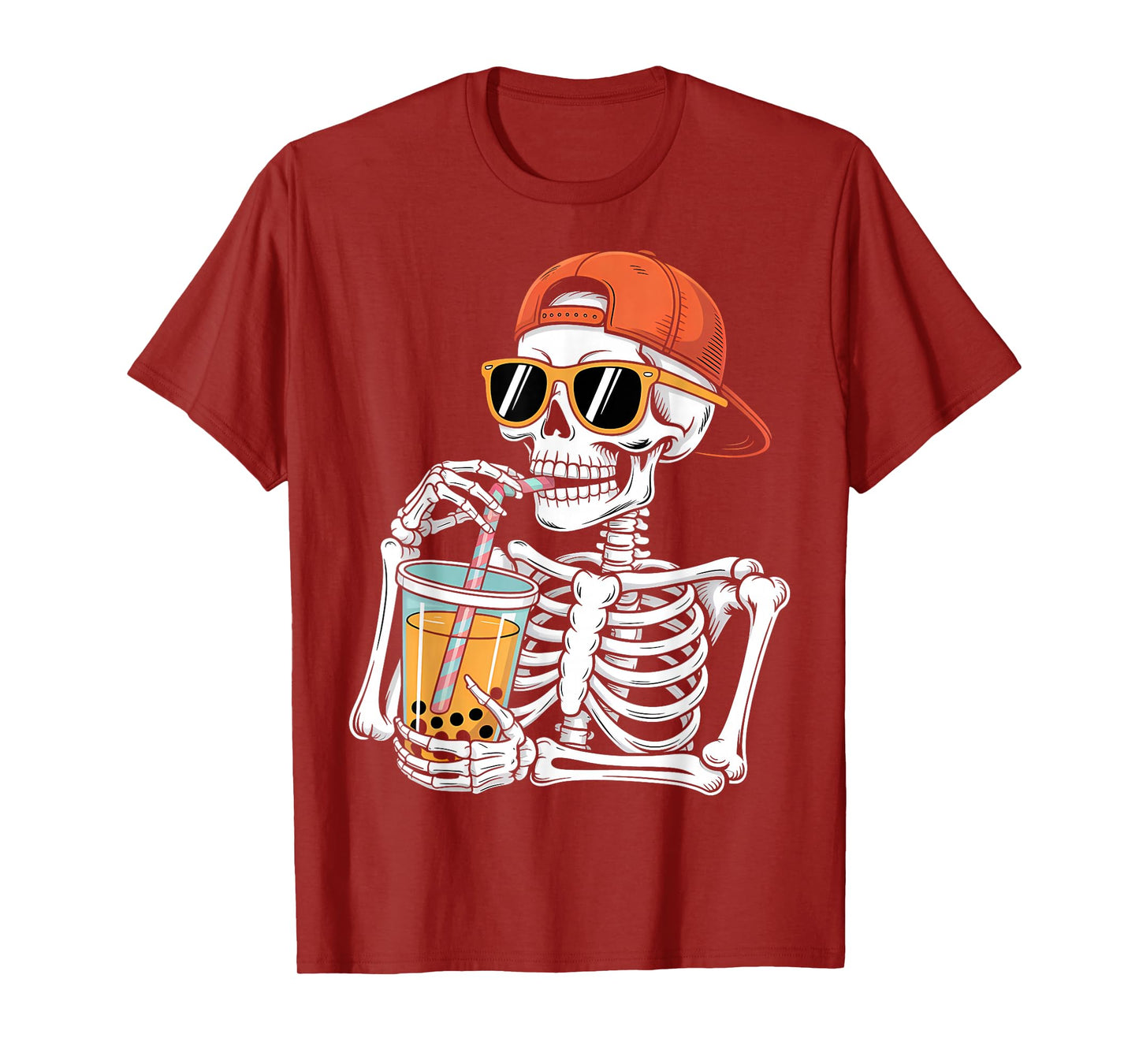 Halloween Skeleton Boba Tea Costume T-Shirt