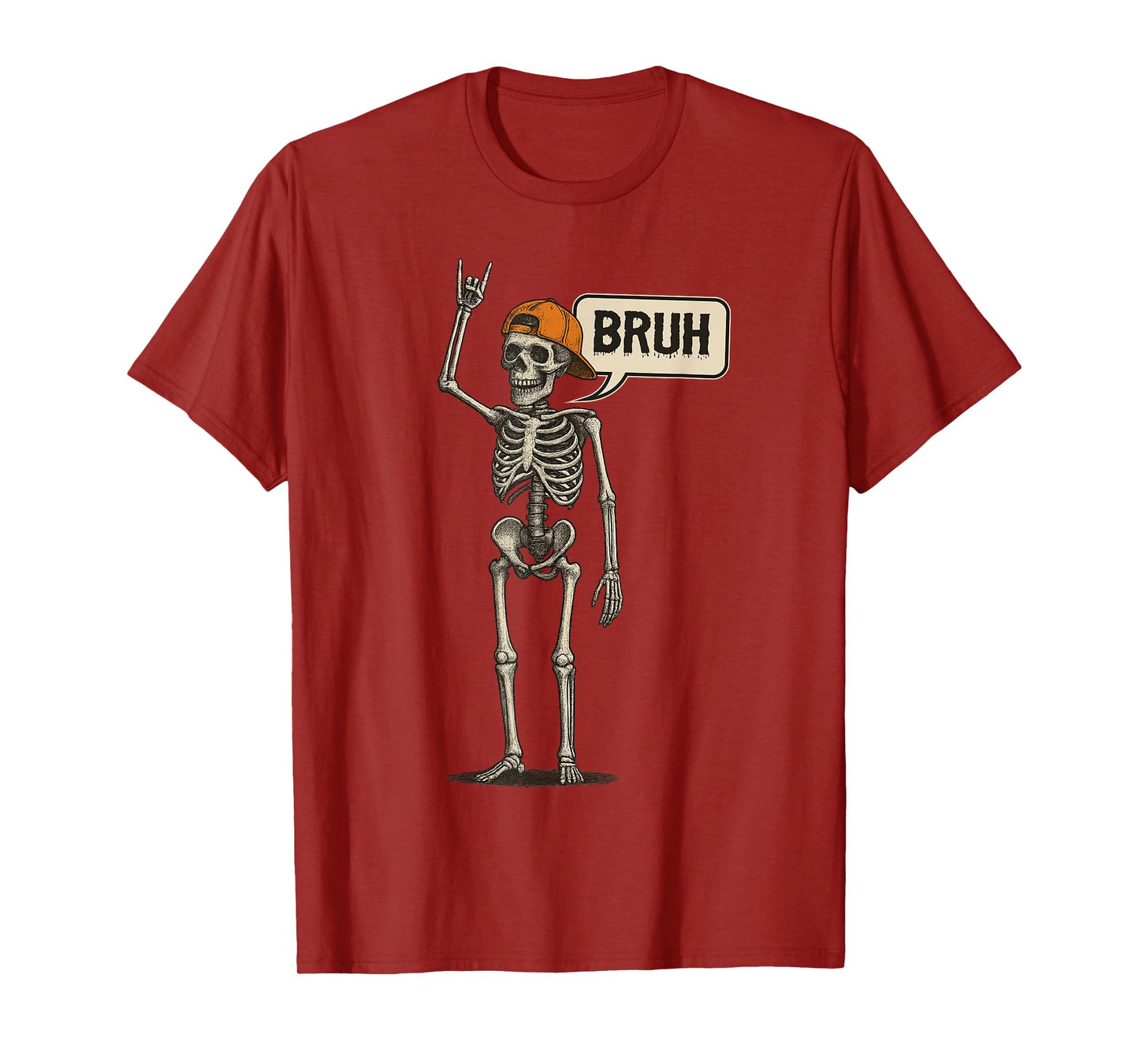Bruh Halloween Rocker Skeleton Spooky Rock Halloween Boys T-Shirt