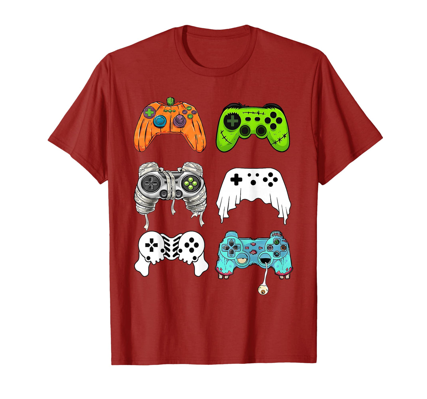 Halloween Skeleton Zombie Gaming Controllers Mummy Boys Kids T-Shirt