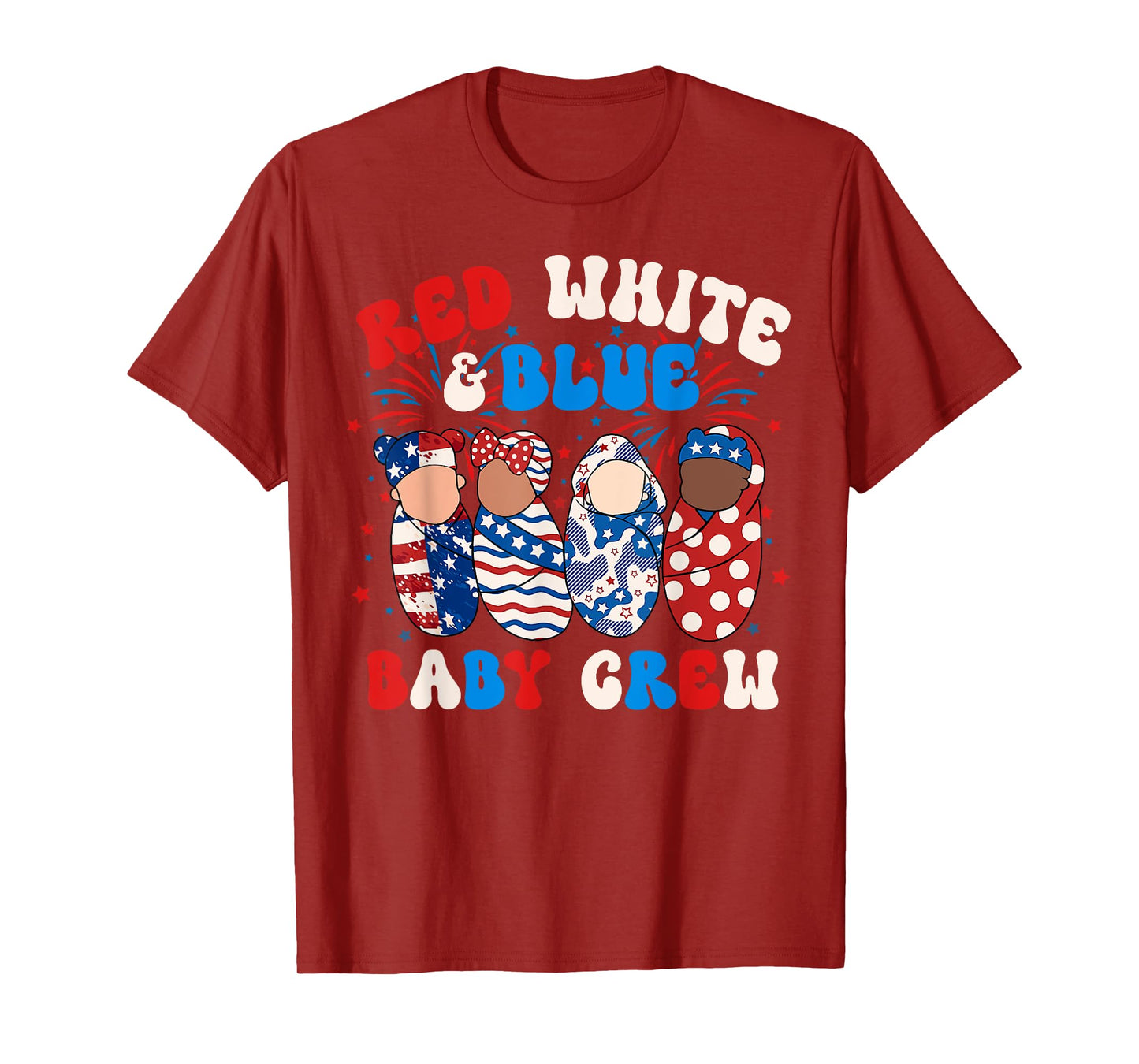 Red White Blue Baby Crew 4th Of July Labor Delivery Nurse T-Shirt