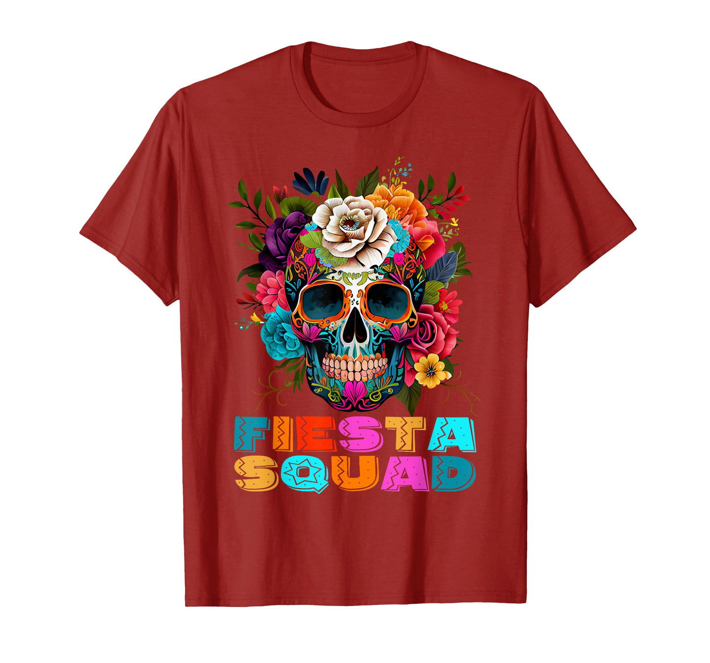 Funny Cinco De Mayo Shirts Fiesta Squad Mexican Skull Kids T-Shirt