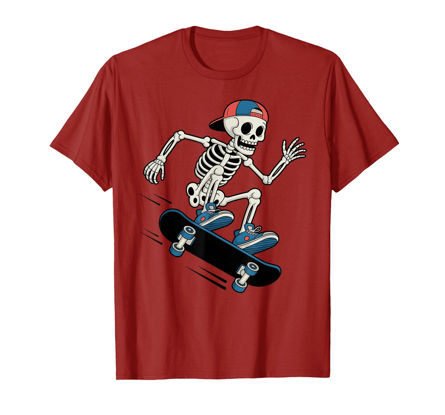 Skateboard Retro Skeleton Skater Halloween T-Shirt