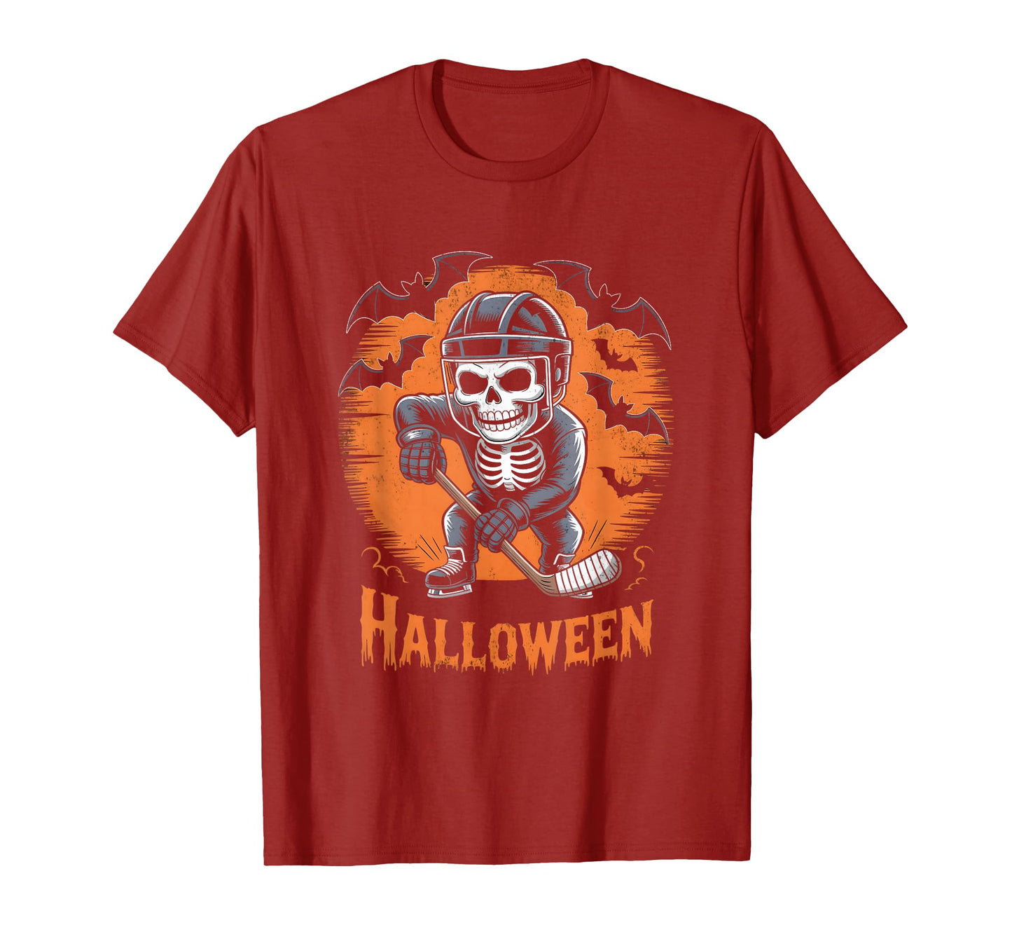 Ice Hockey Skeleton Halloween T-Shirt