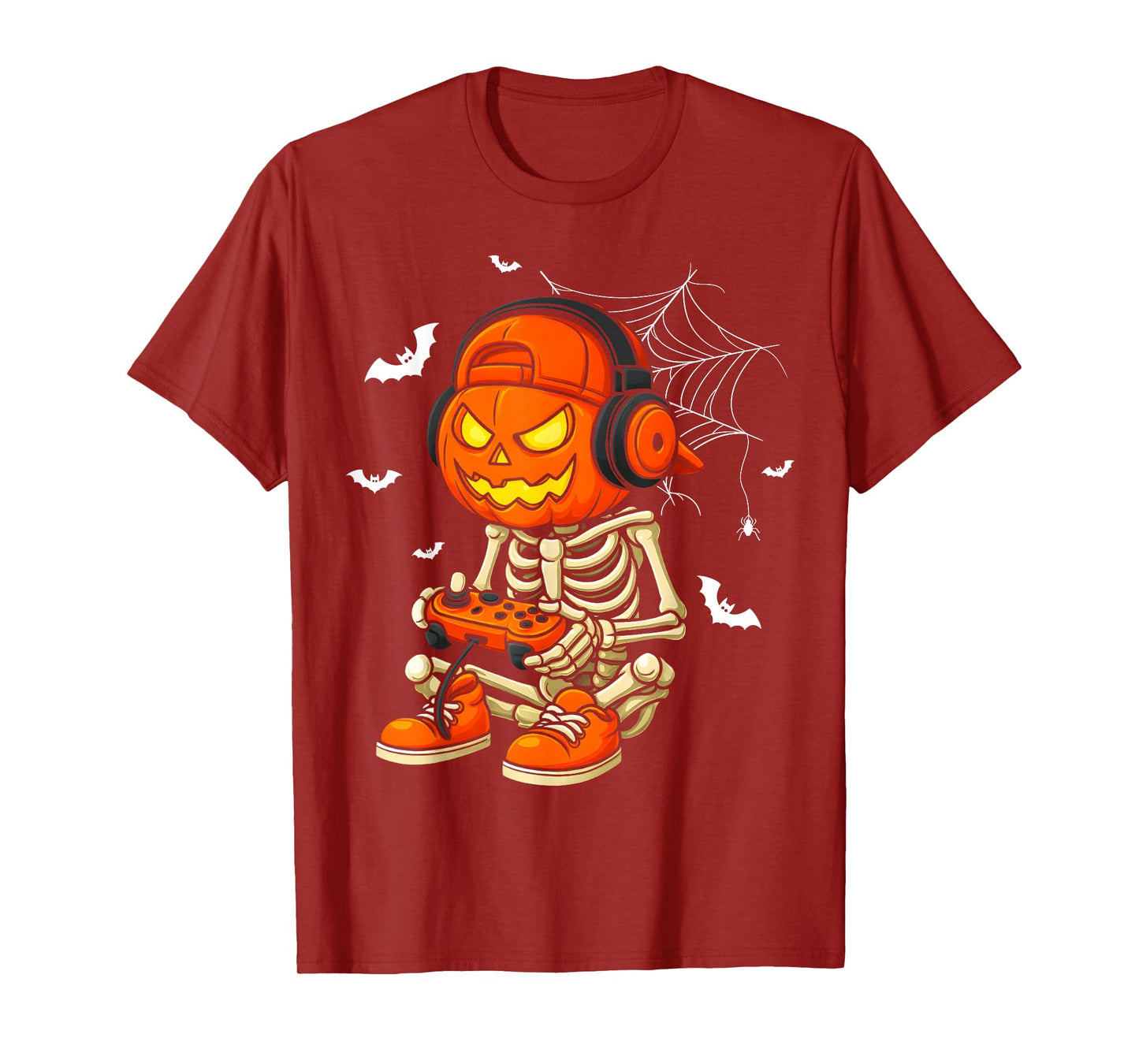 Funny Gaming Hallowen Skeleton Gamer Video Kids Boys T-Shirt