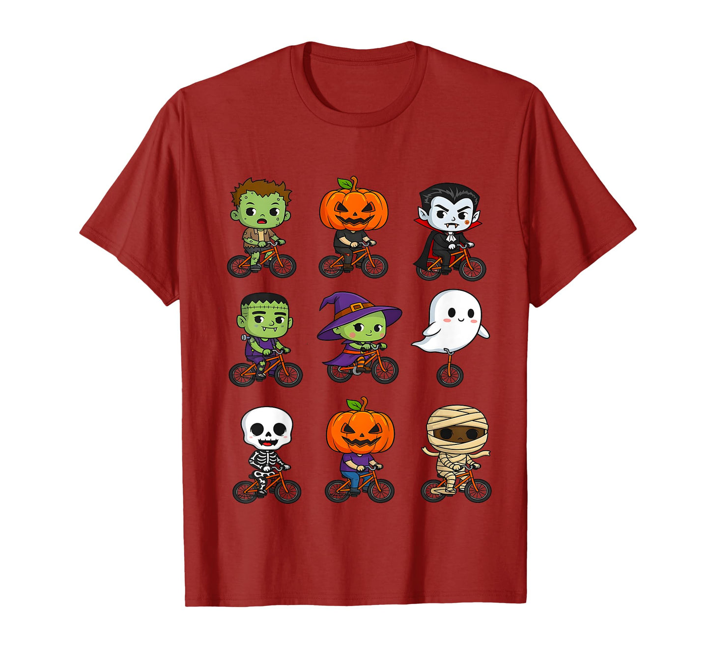 Funny Halloween Monsters Riding Bikes Costume Toddlers T-Shirt