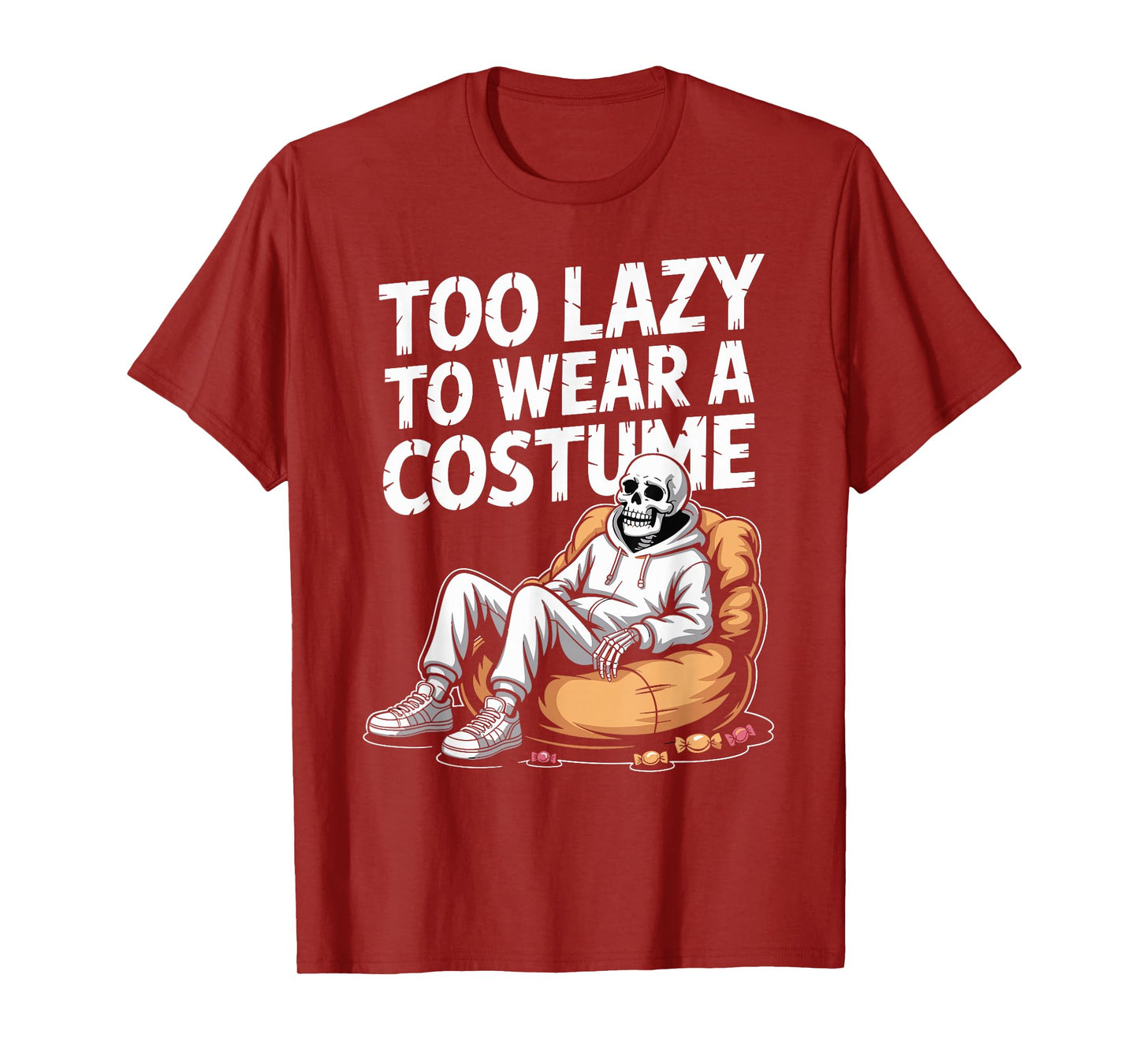 Too Lazy to Wear a Costume Skeleton Lounge Tee T-Shirt