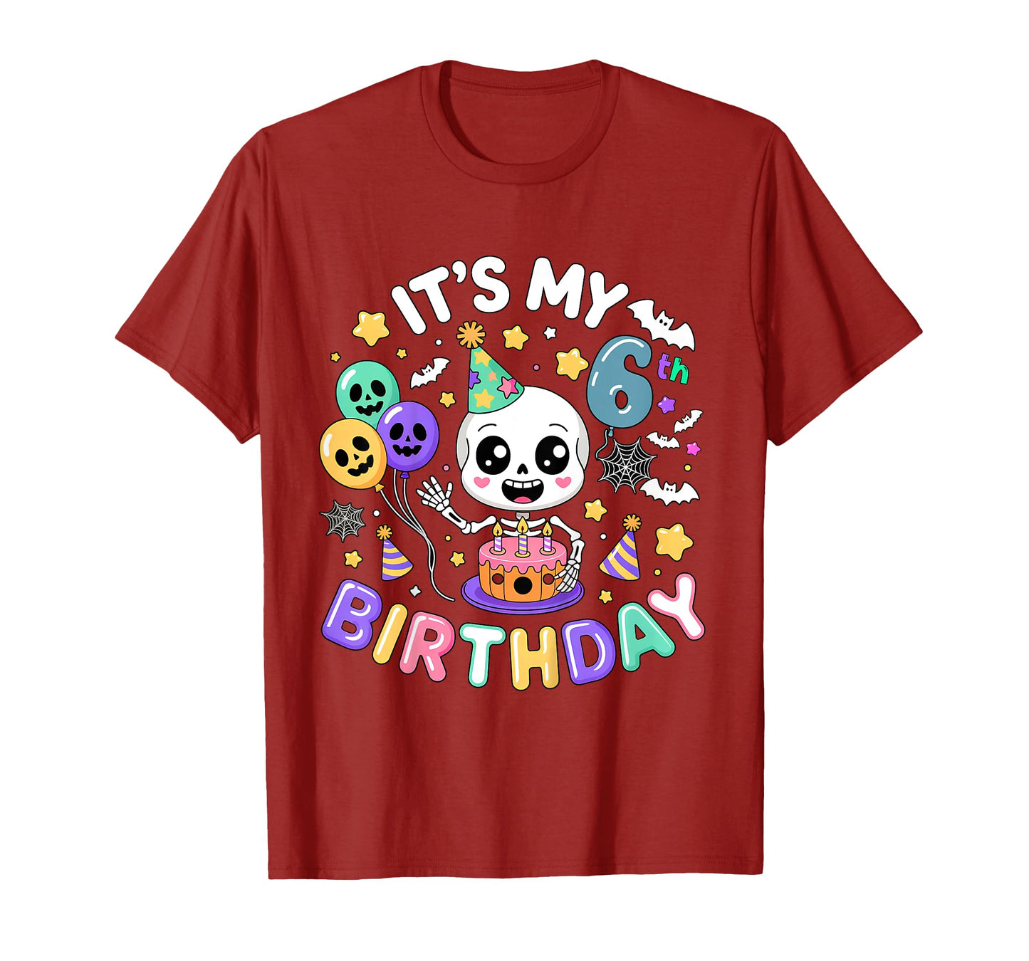 Bruh Its My 6th Birthday Skeleton Halloween Boy Girl T-Shirt
