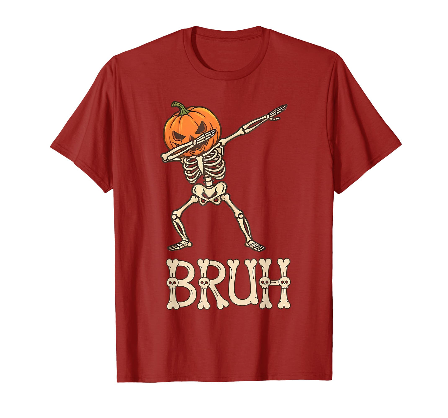 Bruh Halloween Skeleton Dabbing for Mens Boys Toddlers Kids T-Shirt