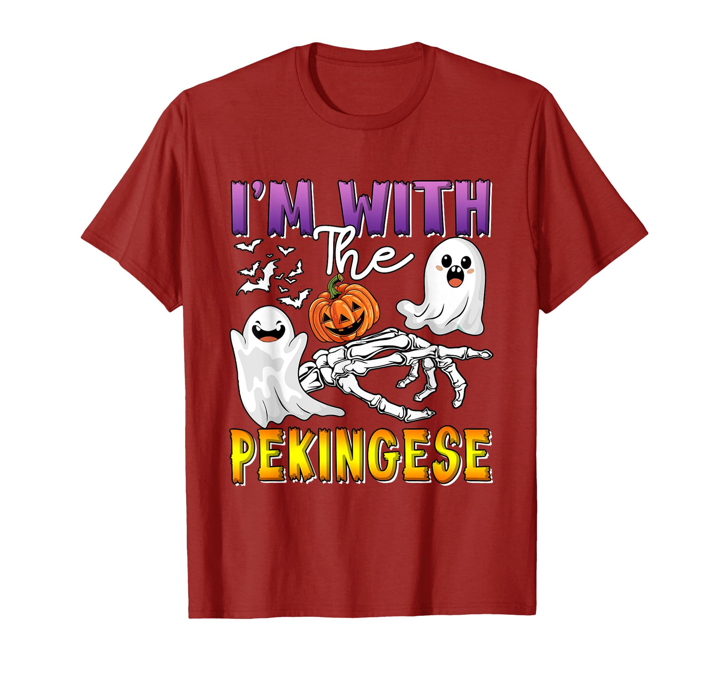 I'm with Pekingese Halloween Boo Ghost Funny Single Owner T-Shirt