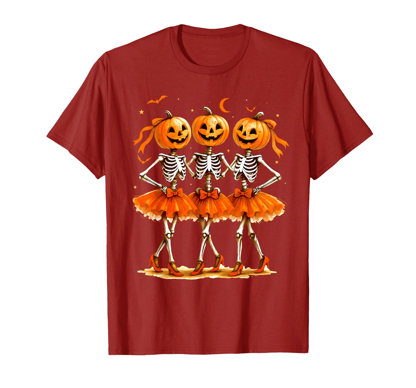 Ballet Skeleton Halloween Cute Spooky Season Retro Dance T-Shirt