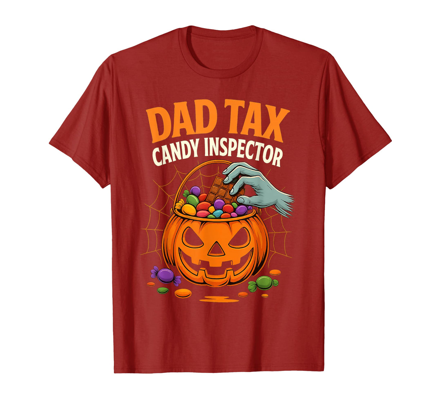 Dad Tax Candy Inspector Funny Skeleton Halloween Costume T-Shirt