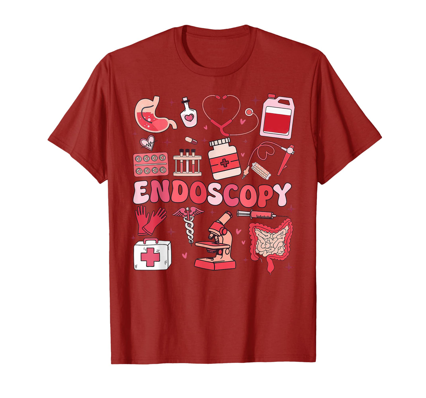 Valentine's Day Retro Endo Crew Nurse Endoscopy Gl Nursing T-Shirt