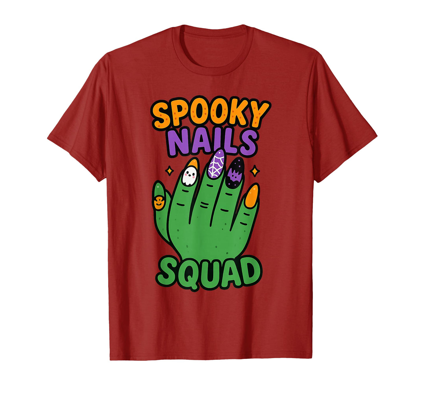 Spooky Nails Squad Halloween Costume Funny Nail Art T-Shirt