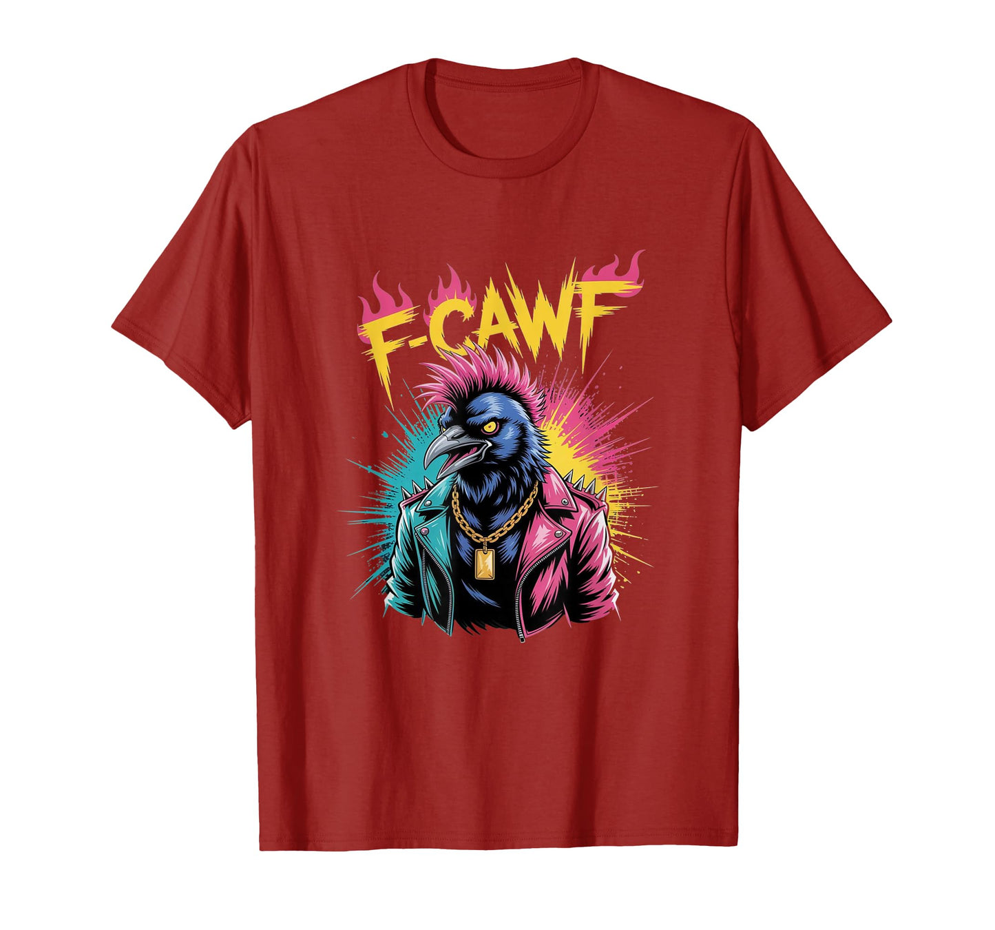 F-Caw-F Funny Crow Punk Raven Graffiti Adult Humor Gift T-Shirt
