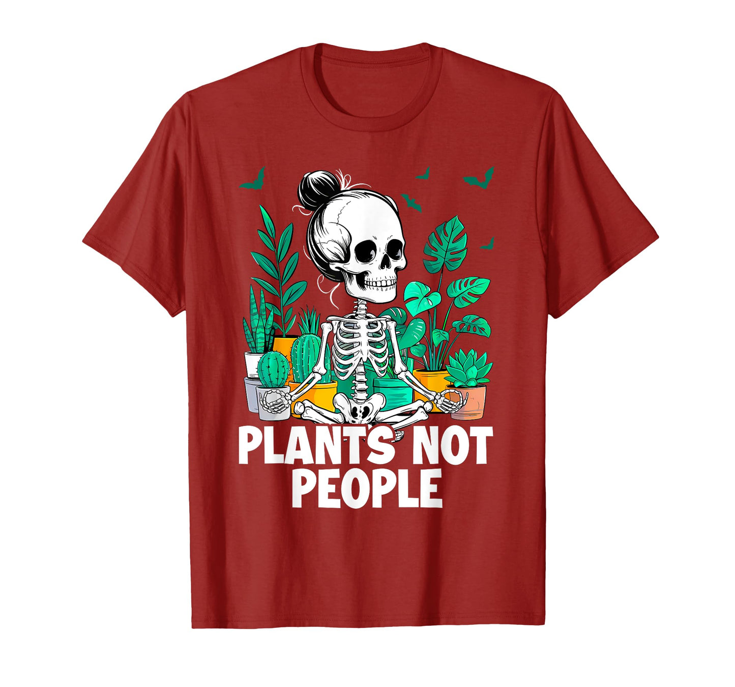 Women Plants Not People Skeleton Gardening Halloween Costume T-Shirt
