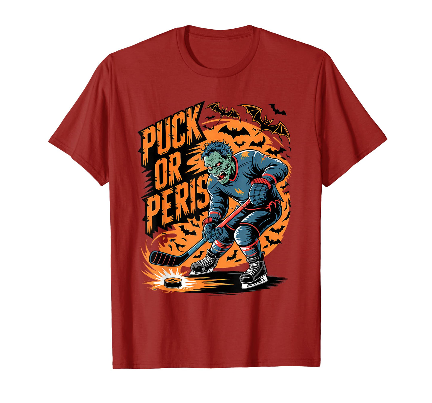 Puck Or Peris Funny Zombie Halloween T-Shirt