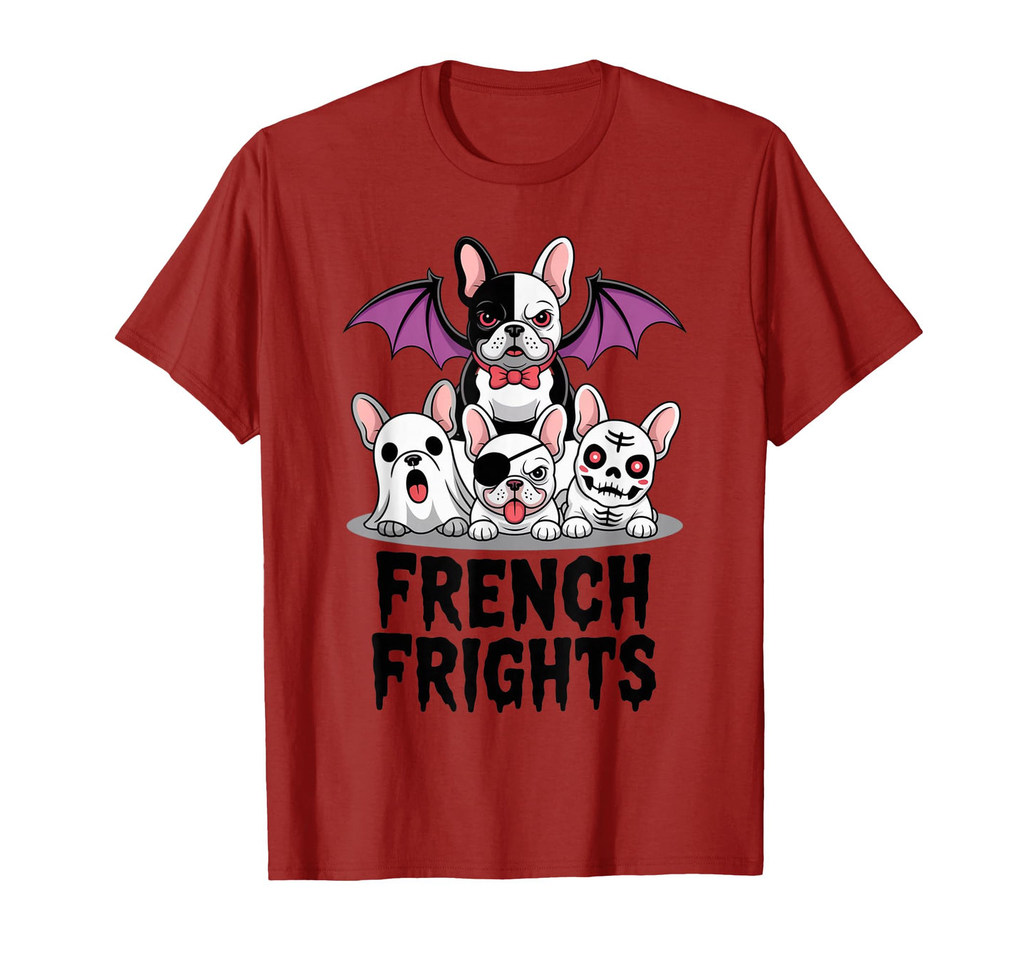 French Frights Bulldog Funny Halloween Outfit for Dog Lovers T-Shirt