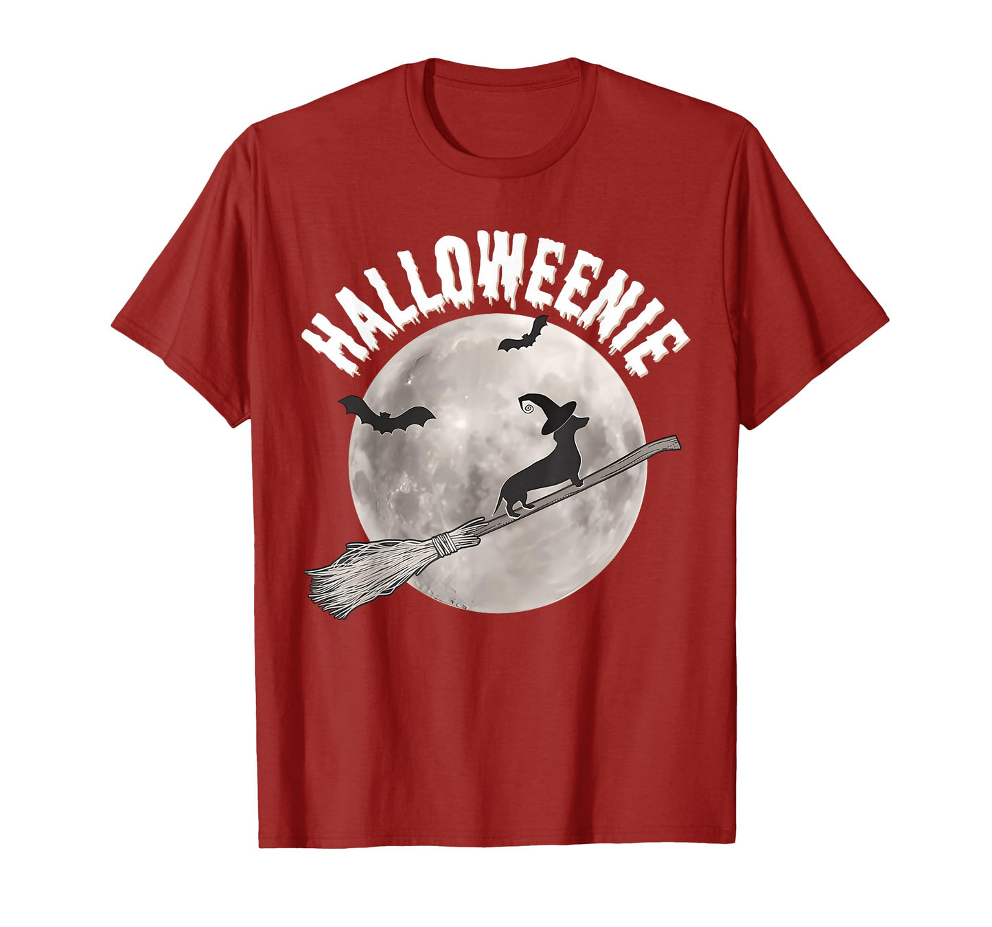 Retro Halloweenie Wiener Dog Spooky Season Halloween T-Shirt