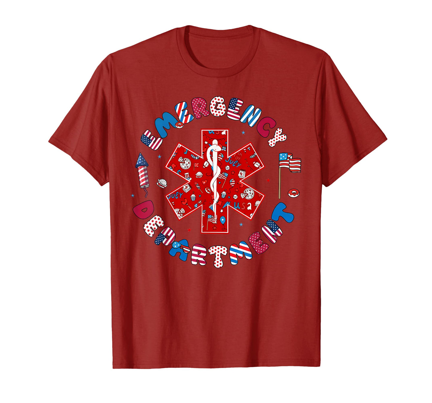Emergency Department Funny Nurse 4th Of July T-Shirt