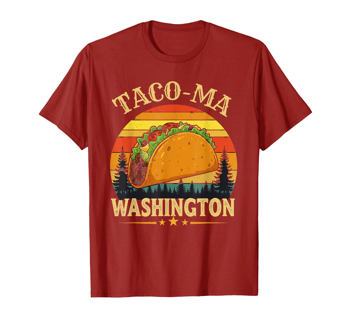 Taco Tacoma Washington Retro Sunset Funny Tacoma WA T-Shirt