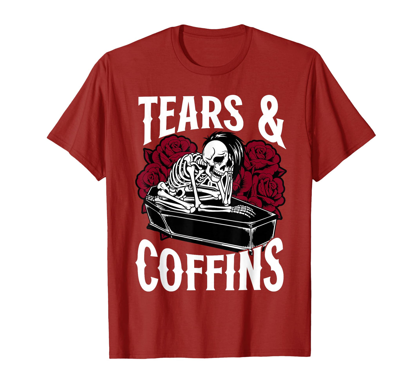 Tears and Coffins Emo Gothic Skeleton Aesthetic T-Shirt