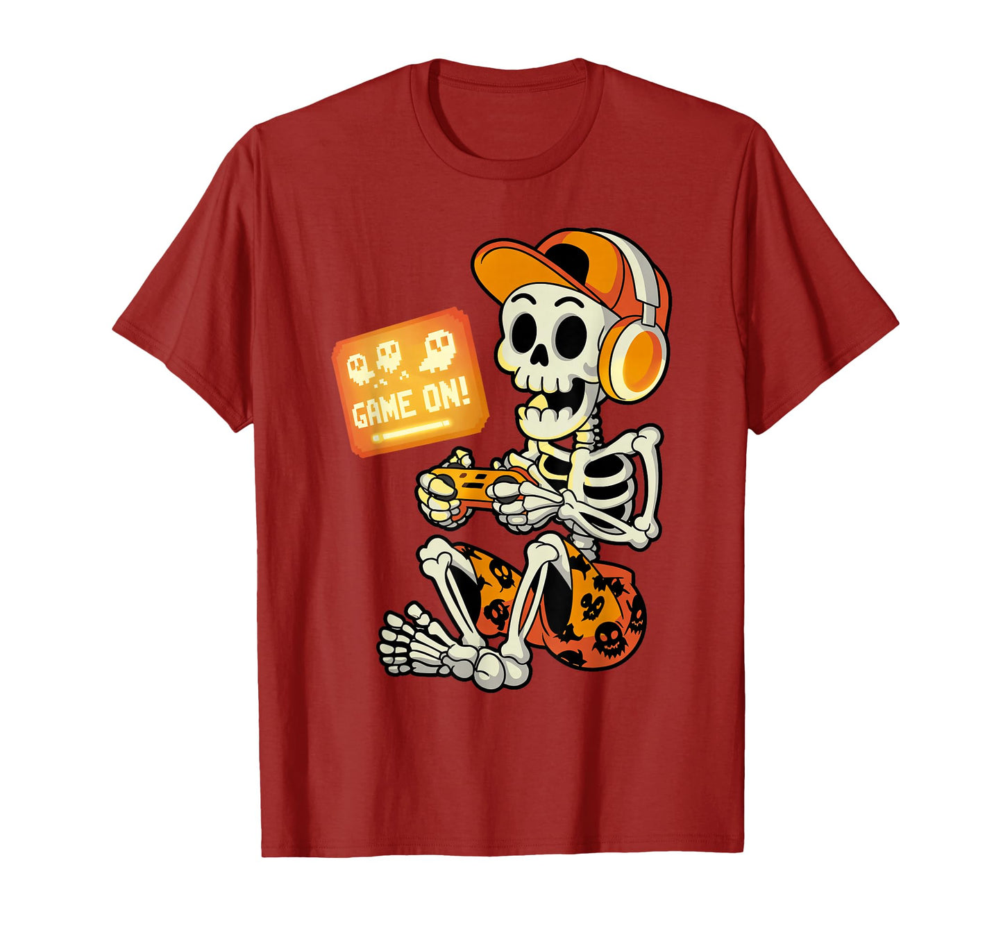 Skeleton Playing Video Games Funny Halloween Gamer Costume T-Shirt