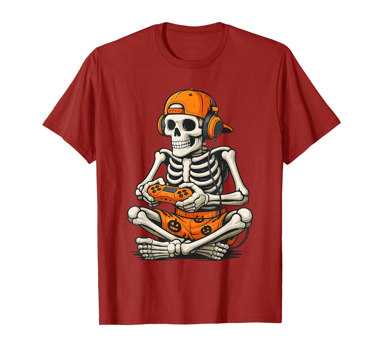 Boys Playing Video Games Halloween Skeleton Gamer Costume T-Shirt