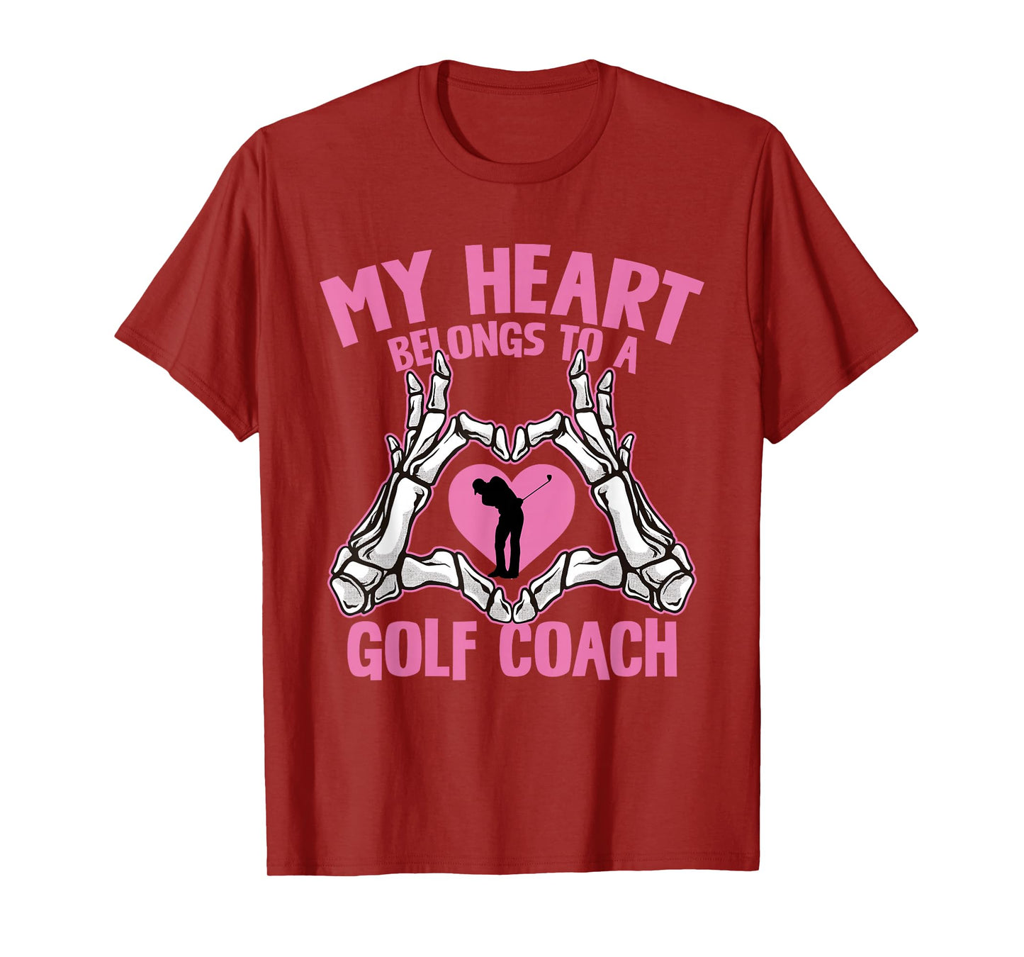 My Heart Belongs to A Golf Coach Skeleton Hands T-Shirt