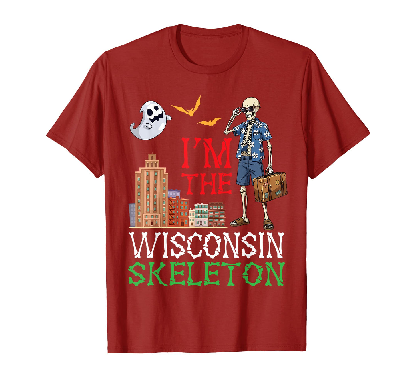 I'm The Wisconsin Skeleton Cowboy Halloween Day Desert Ghost T-Shirt