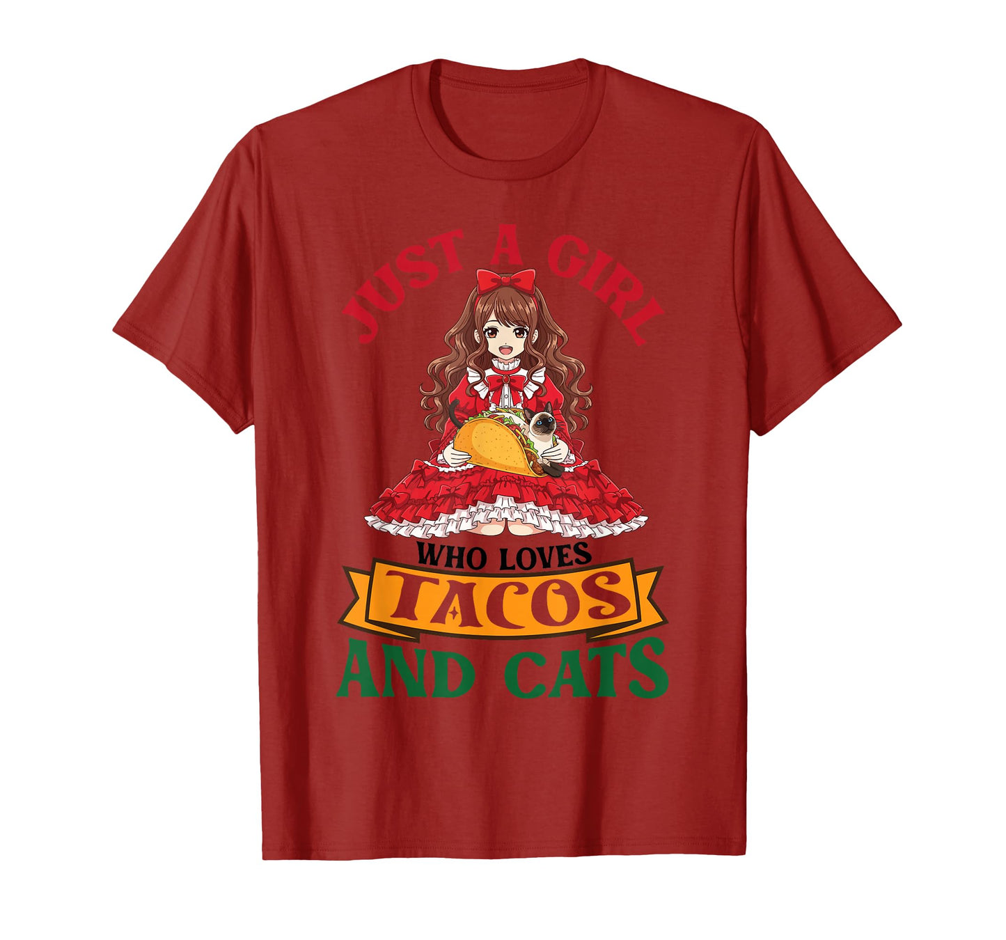 Just A Girl Who Loves Tacos and Siamese Cats Mother Mommy T-Shirt