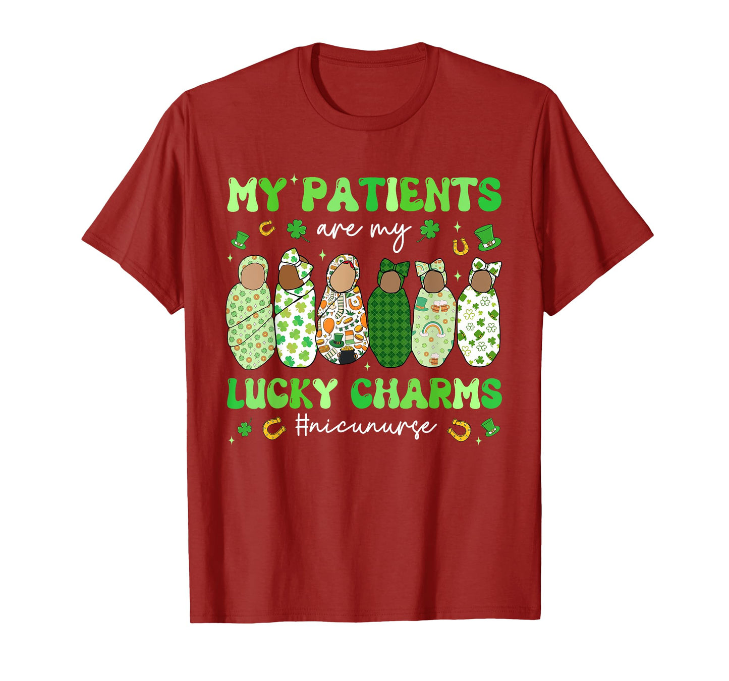 My Patients Are My Lucky Nicu Nurse Charm St Patrick's Day T-Shirt
