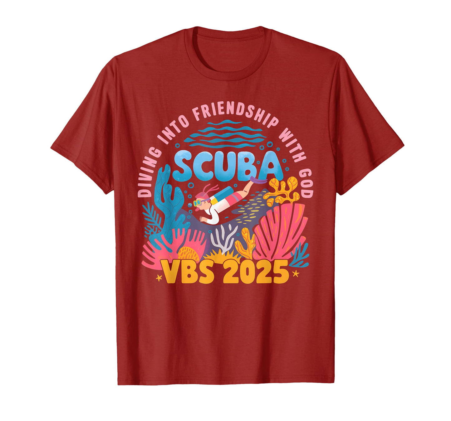Diving Into Friendship With God Beach Scuba VBS 2025 T-Shirt