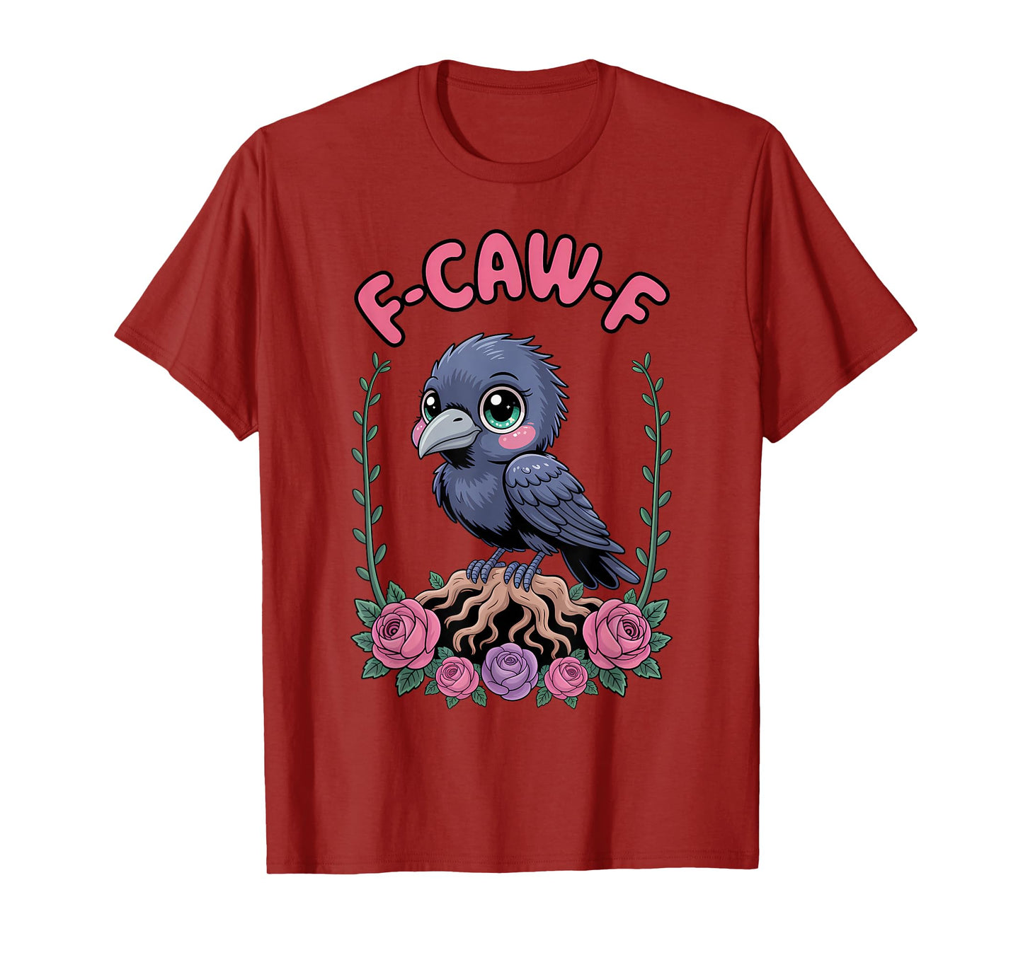 Funny F-Caw-F Kawaii Crow Sound Meme Humor T-Shirt