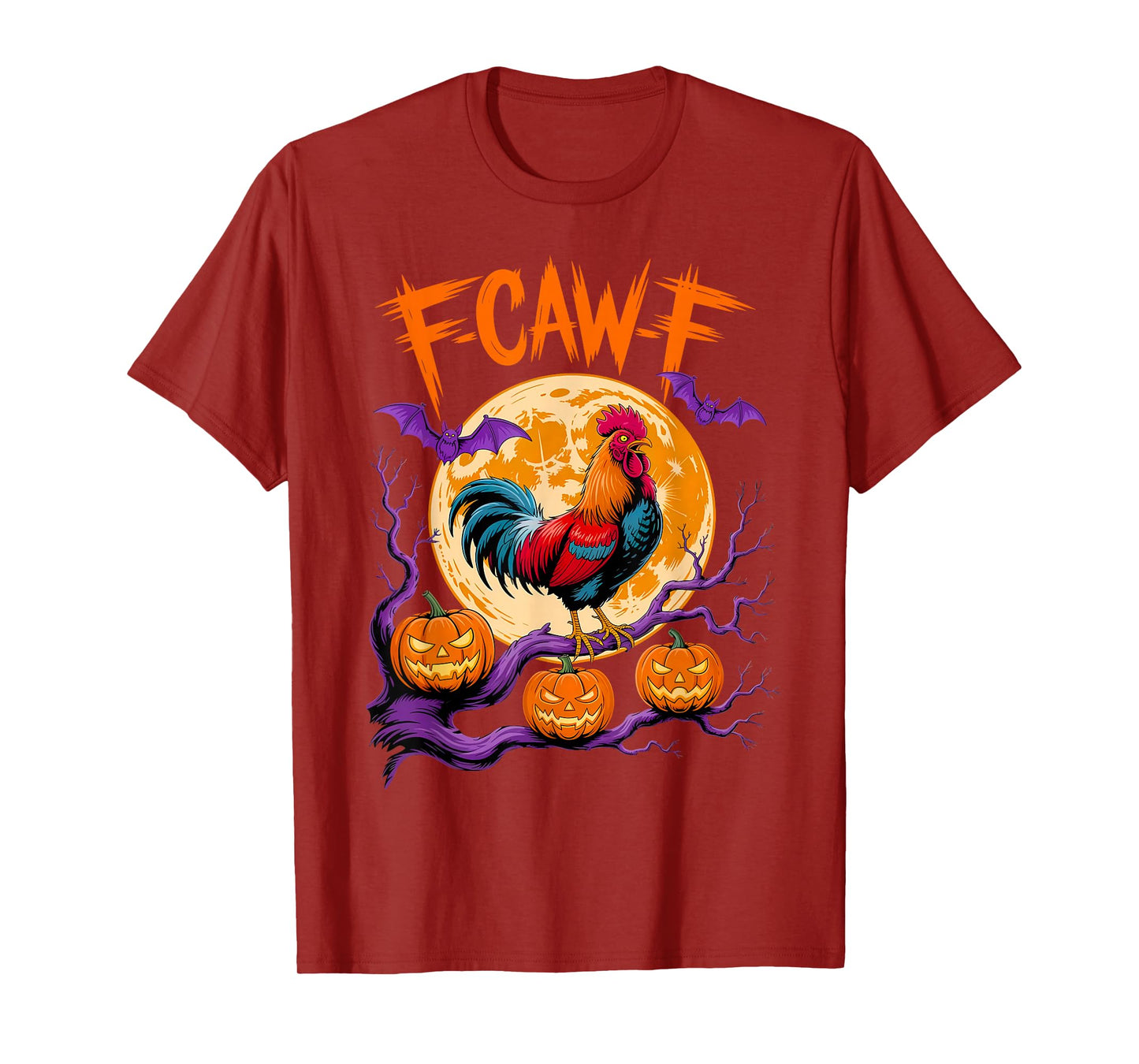 Funny F-Caw-F Chicken Halloween Spooky Chicken F-Caw-F Meme T-Shirt