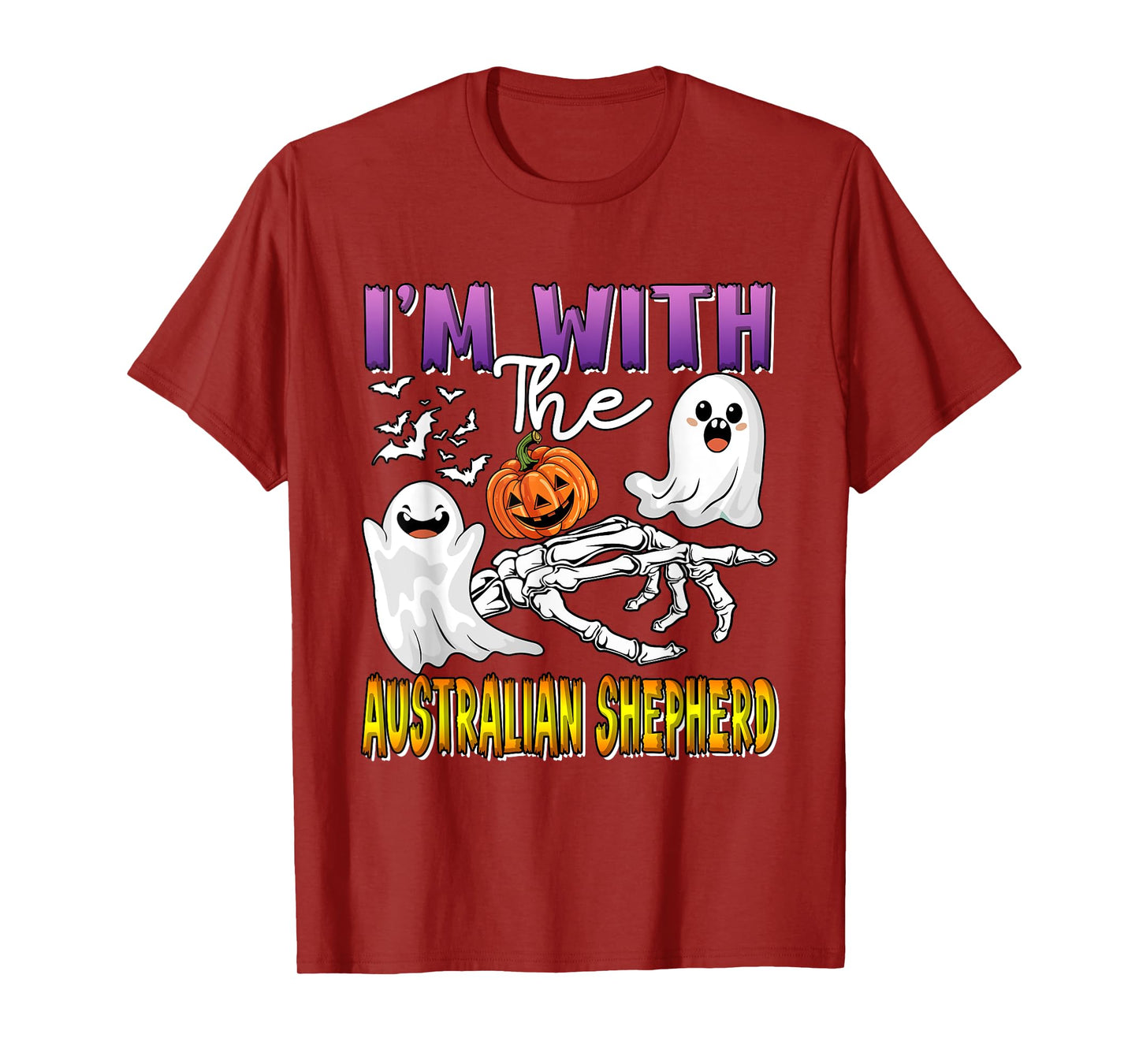 I'm with Australian Shepherd Halloween Boo Funny Single T-Shirt