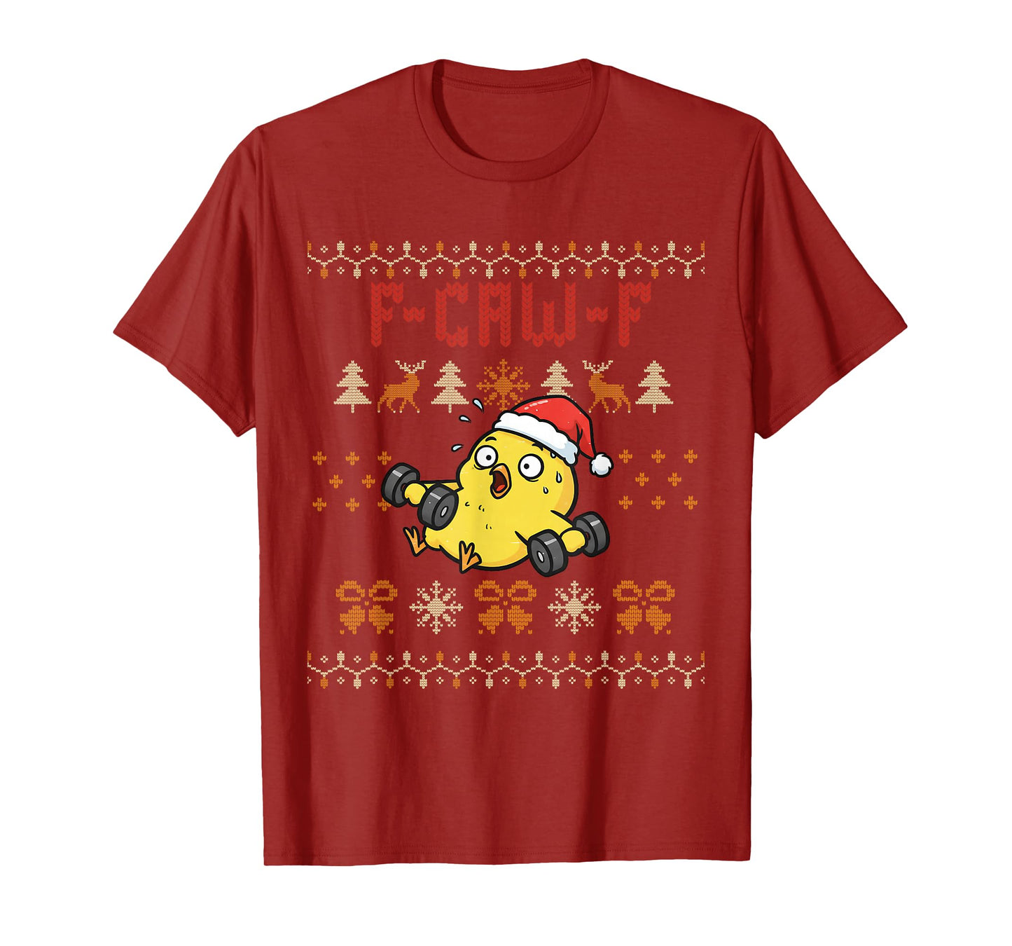 F-Caw-F Chicken Christmas Exercise Fitness Chicken Gym T-Shirt