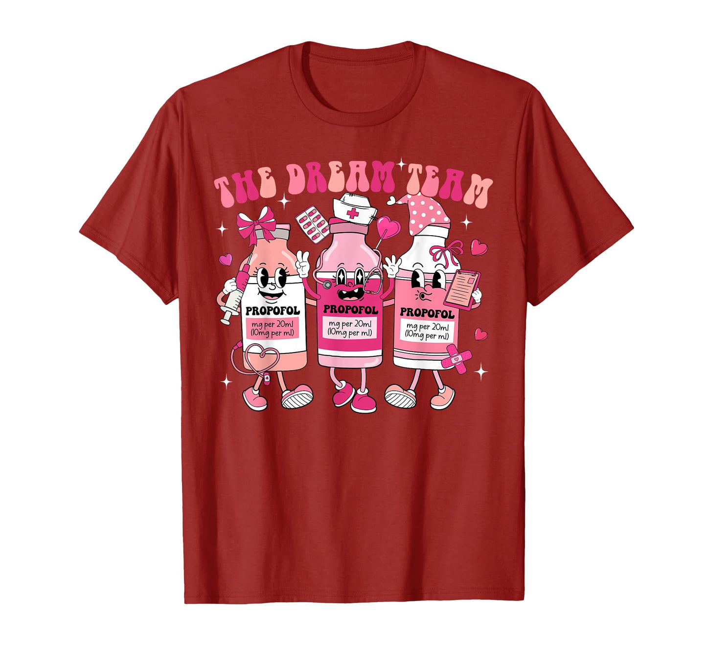 The Dream Team Retro Groovy Nurse Medical Nursing Valentine T-Shirt